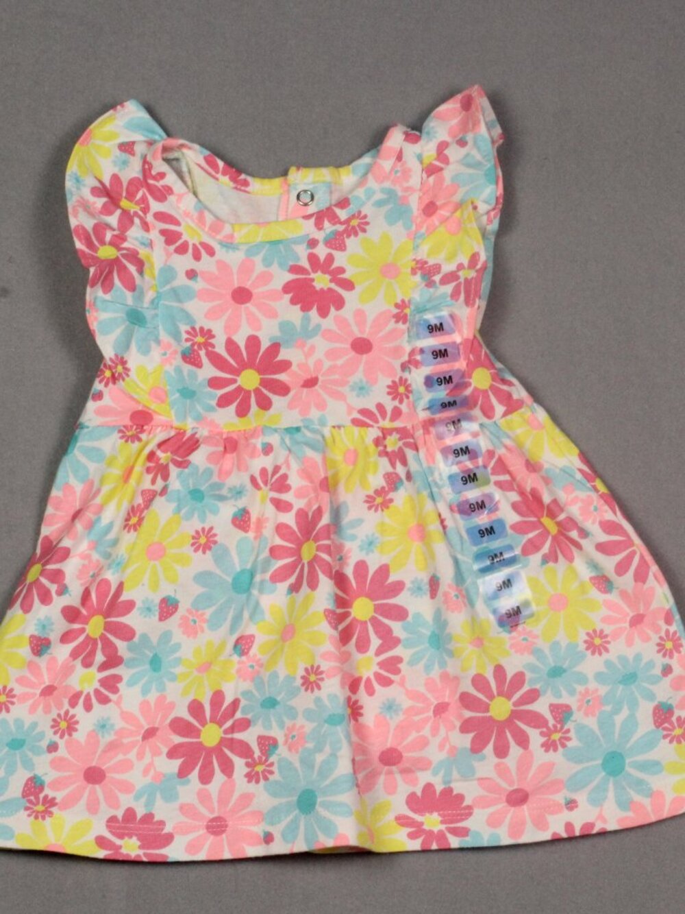 Carter's 9M Baby Girl Floral Daisy Flutter Sleeve Bodysuit Dress